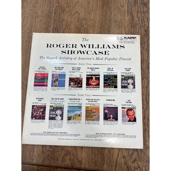 The Roger Williams Showcase Vinyl Record 33 1/3 RPM Kapp Records KW-900 Album - Picture 5 of 5